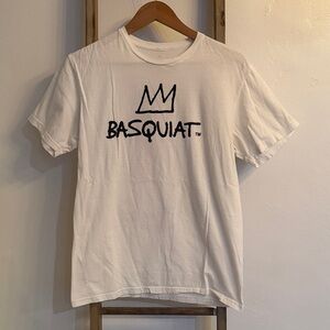 White BADQUIAT Graphic Crewneck T-Shirt
